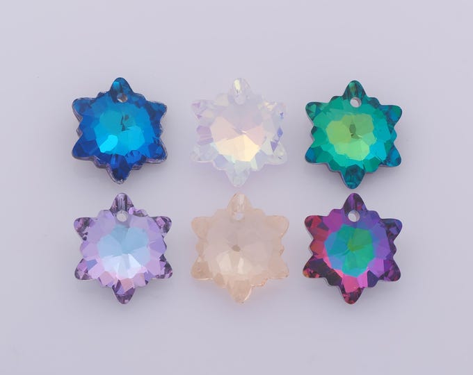 1 pcs Edelweiss Crystal Pendant,Crystal AB Charms,Austrian Crystal,Made in Austria DIY Bracelet Necklace Jewelry Making Findings Supply