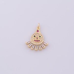 1 pcs Gold CZ Devil Pendant,18K Gold Filled Devil Charm,Devil Charms DIY Bracelet Necklace Jewelry Making Findings Supply