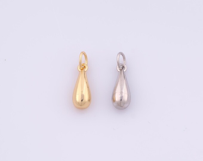 1 pcs Gold Water Drop Pendant,18K Gold Filled Tear Drop Charm,Water Drop Charms DIY Bracelet Necklace Jewelry Making Findings Supply