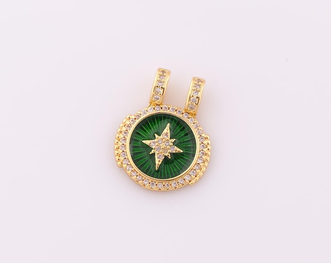 1 pcs Gold CZ Polaris Pendant,18K Gold Filled North Star Charm,Polaris Charm DIY Bracelet Necklace Jewelry Making Findings Supply