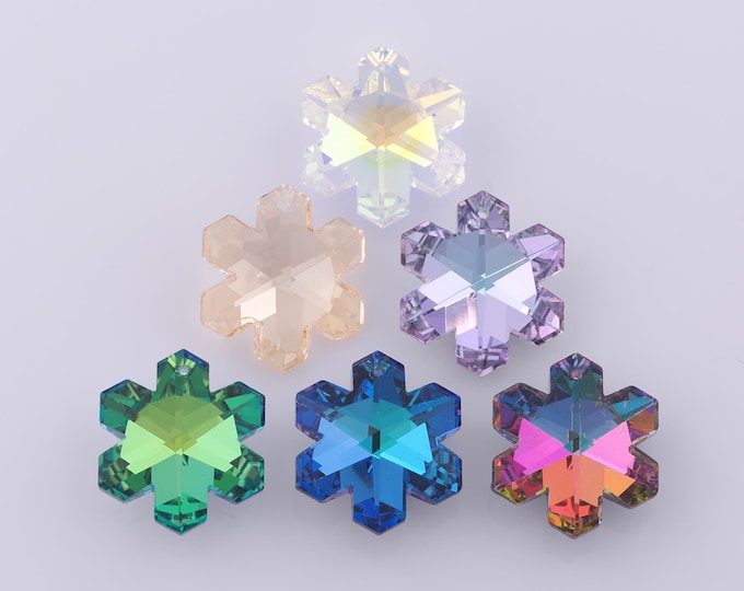1 pcs Snowflake Crystal Pendant,Crystal AB Charms,Austrian Crystal,Made in Austria DIY Bracelet Necklace Jewelry Making Findings Supply