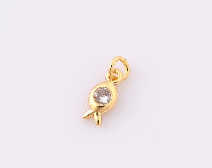 1 pcs Gold CZ Carrot Pendant,18K Gold Filled Vegetable Charm,Carrot Charms,DIY Bracelet Necklace Jewelry Making Findings Supply