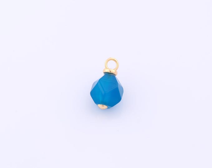 1 pcs Gold Energy Stone Pendant,18K Gold Filled Natural Stone Charm,Stone Charms DIY Bracelet Necklace Jewelry Making Findings Supply