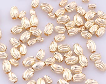 50 Stück 14K Gold gefüllte gebogene Spacer Perlen, Rohrperlen, gebogene Perlen für DIY Schmuckherstellung Zubehör
