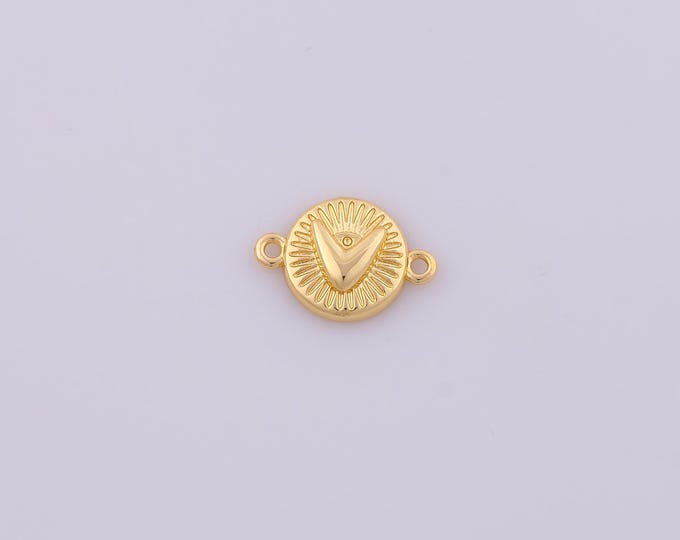 1 pcs Gold Heart Connector,18K Gold Filled Love Connector,DIY Bracelet Necklace Jewelry Making Findings Supply