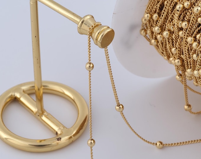 1 Meter Gold Satellite Chain, 18K Gold Filled Semi Finished Chain, Specialty Chains, DIY Jewelry Making Supplies