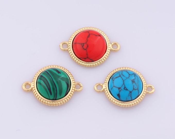 1 pcs Gold Round Connector,18K Gold Filled Round Connector,Round Connector DIY Bracelet Necklace Jewelry Making Findings Supply