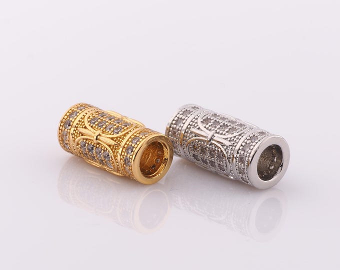 1 pcs 18K Gold Filled Round Tube Spacer Beads,Wide Beads,Round Beads for DIY Jewelry Making Findings Supply