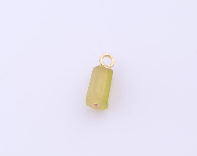 1 pcs Gold Energy Stone Pendant,18K Gold Filled Natural Stone Charm,Stone Charms DIY Bracelet Necklace Jewelry Making Findings Supply