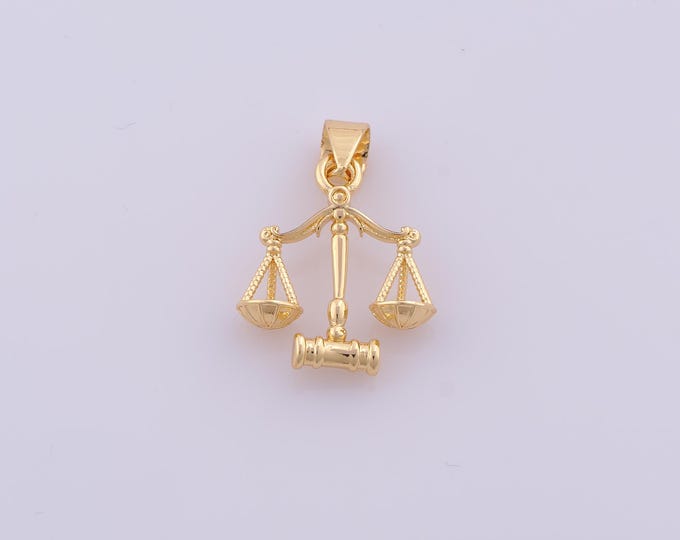 1 pcs Gold Balance Pendant,18K Gold Filled Justice Charm,Balance Charms DIY Bracelet Necklace Jewelry Making Findings Supply
