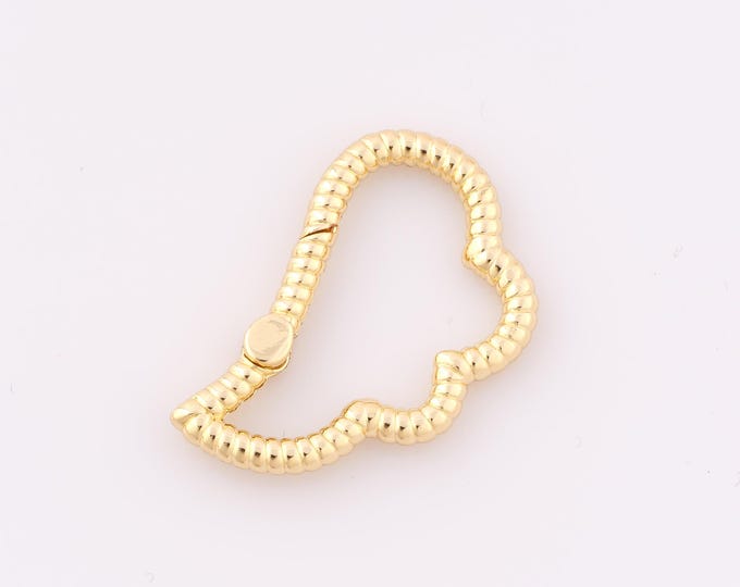 1 pcs Gold Push Door Clasp,18K Gold Filled Cloud Clasp,Snap Clasp for DIY Bracelet Necklace Jewelry Making Findings Supply