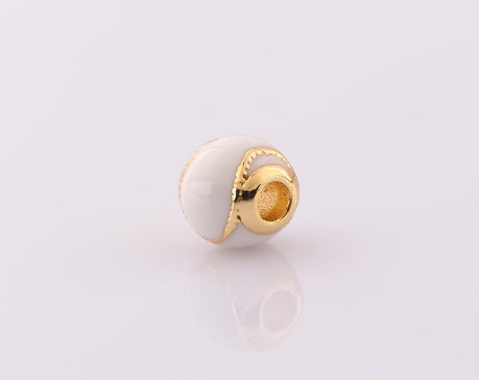1 pcs 18K Gold Filled Tennis Spacer Beads,Ball Beads,Round Beads for DIY Jewelry Making Findings Supply
