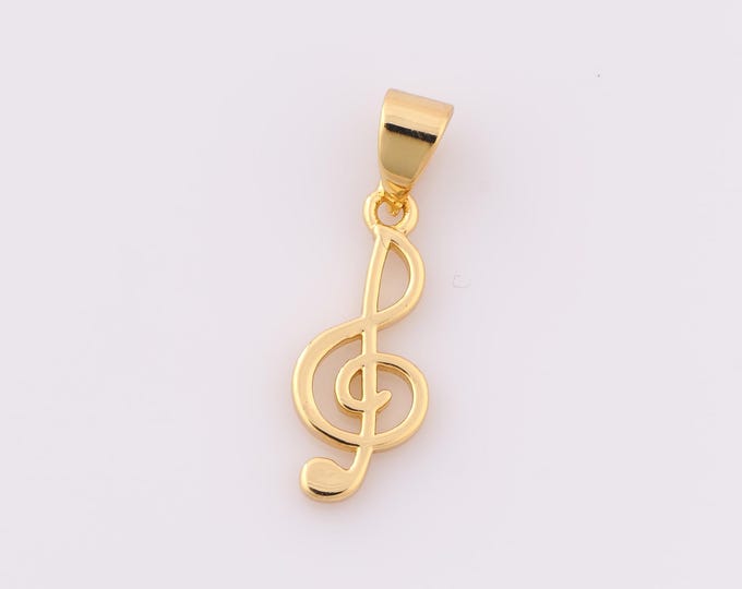 1 pcs Gold Musical Note Pendant,18K Gold Filled Musical Note Charm,Musical Note Charm DIY Bracelet Necklace Jewelry Making Findings Supply