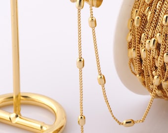 1 Meter Gold Satellite Chain, 18K Gold Filled Semi Finished Chain, Specialty Chains, DIY Jewelry Making Supplies