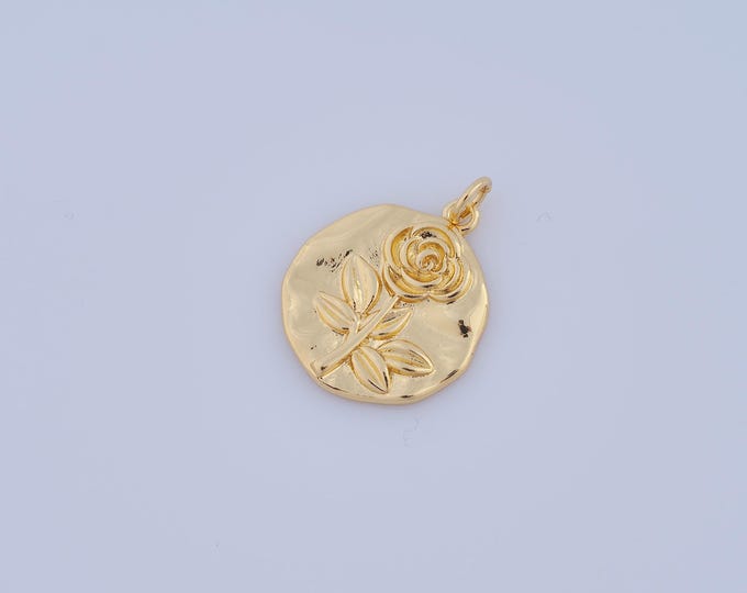 1 pcs Gold Flower Pendant,18K Gold Filled Flower Charm,Flower Charm DIY Bracelet Necklace Jewelry Making Findings Supply