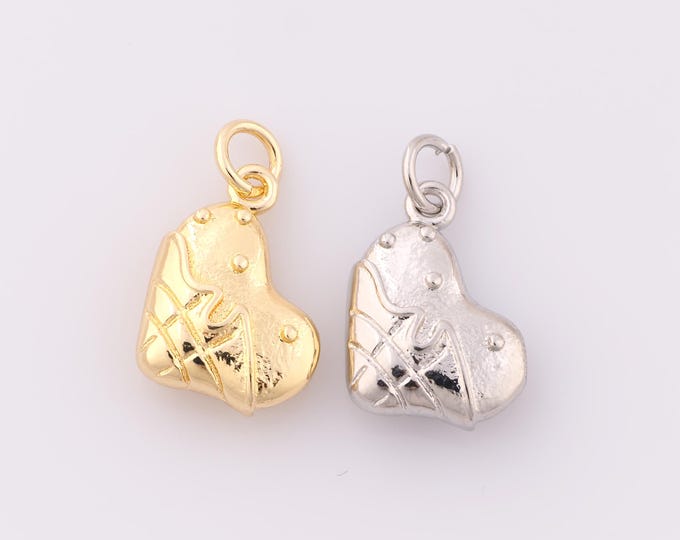 1 pcs Gold Heart Pendant,18K Gold Filled Heart Charm,Heart Charm DIY Bracelet Necklace Jewelry Making Findings Supply