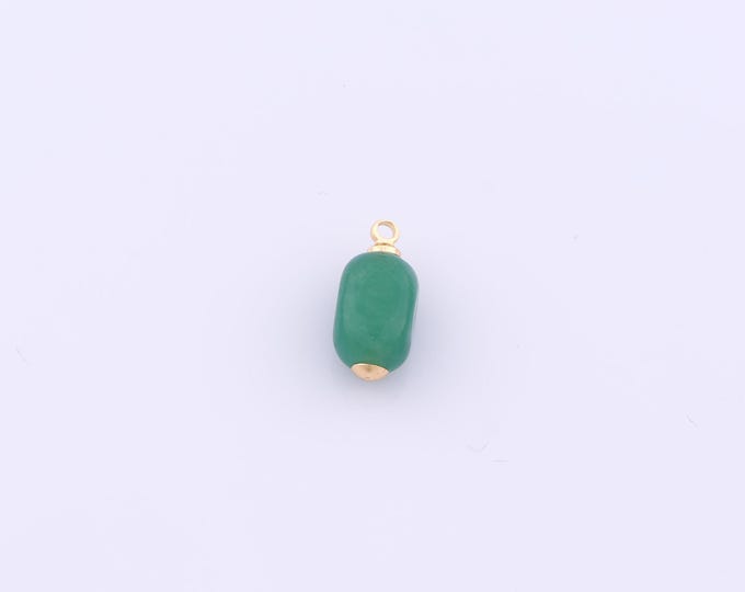 1 pcs Gold Energy Stone Pendant,18K Gold Filled Natural Stone Charm,Stone Charms DIY Bracelet Necklace Jewelry Making Findings Supply
