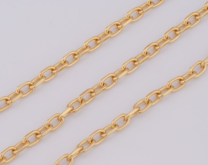 1 Meter Gold Rolo Chain, 18K Gold Filled Semi Finished Chain, Specialty Chains, DIY Jewelry Making Supplies