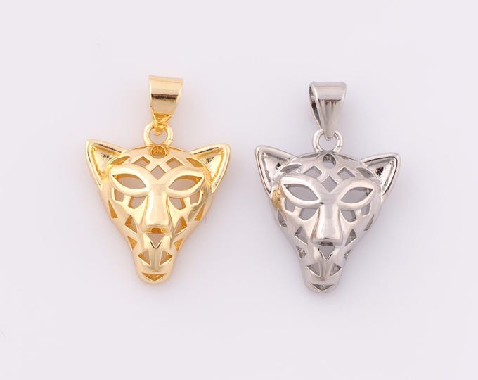 1 pcs Gold Leopard Pendant,18K Gold Filled Leopard Charm,Leopard Charm DIY Bracelet Necklace Jewelry Making Findings Supply