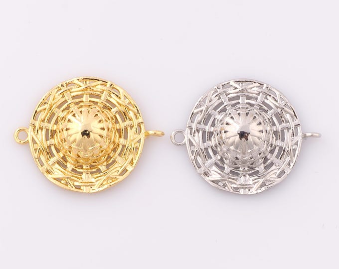1 pcs Gold Hat Connector,18K Gold Filled Minimalist Connector,Hat Connector DIY Bracelet Necklace Jewelry Making Findings Supply