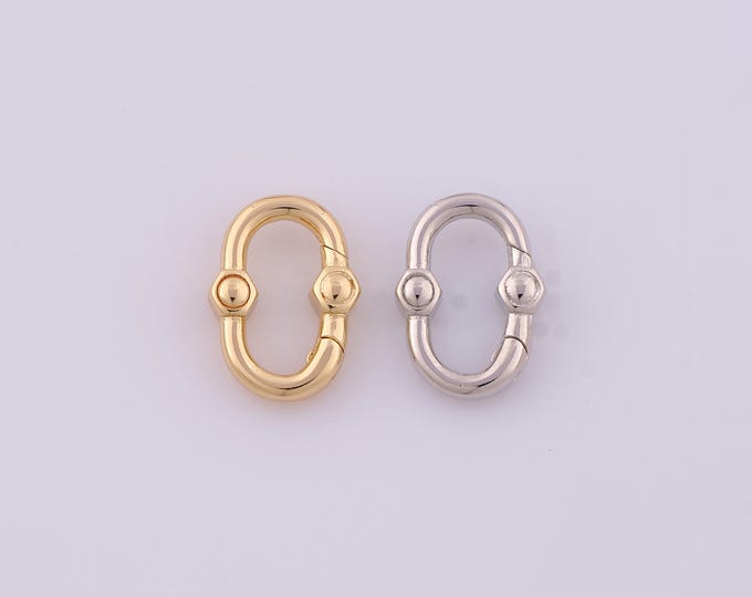 Gold Push Door Clasp,18K Gold Filled Spring Clasp,Snap Clasp for DIY Bracelet Necklace Jewelry Making Findings Supply