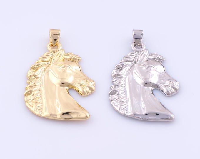 1 pcs Gold Horse Pendant,18K Gold Filled Animal Charm,Horse Charms DIY Bracelet Necklace Jewelry Making Findings Supply