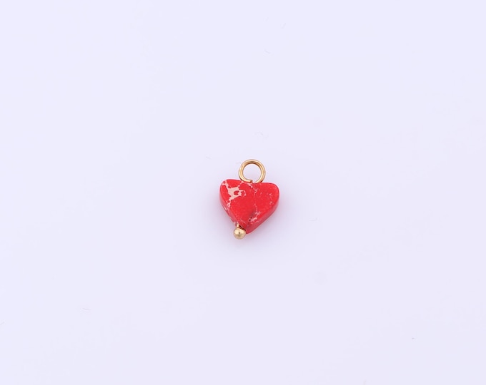 1 pcs Gold Energy Stone Pendant,18K Gold Filled Natural Stone Charm,Heart Charms DIY Bracelet Necklace Jewelry Making Findings Supply