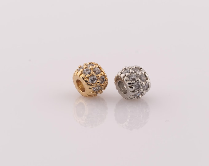 1 pcs 18K Gold Filled Round Tube Spacer Beads,Tube Beads,Round Beads for DIY Jewelry Making Findings Supply