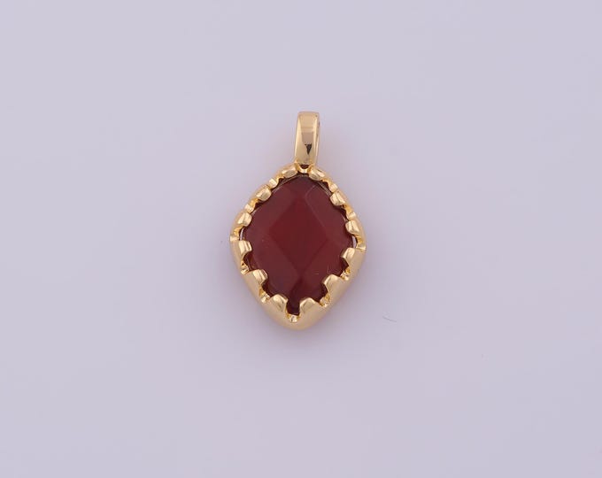 1 pcs Gold Natural Stone Pendant,18K Gold Filled Energy Stone Charm,Gemstone Charms DIY Bracelet Necklace Jewelry Making Findings Supply