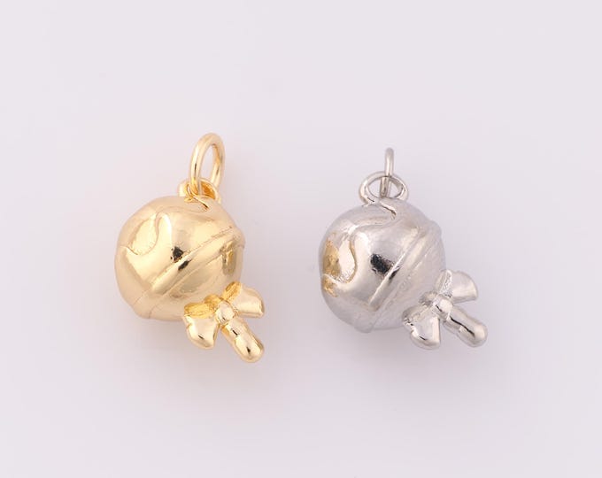 1 pcs Gold Lollipop Pendant,18K Gold Filled Lollipop Charm,Lollipop Charm DIY Bracelet Necklace Jewelry Making Findings Supply