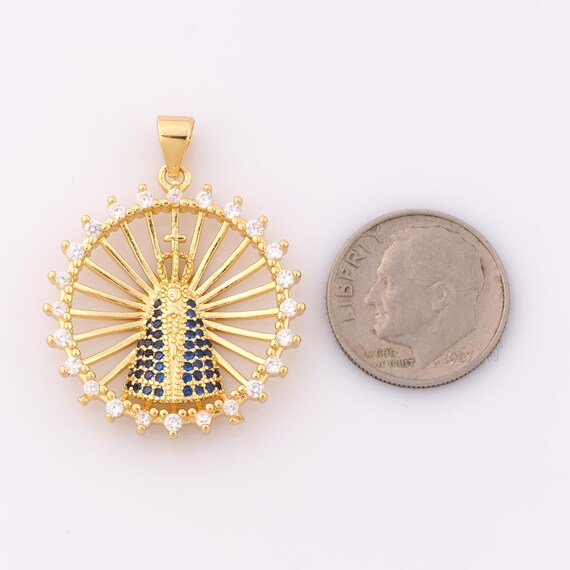 ゴールド CZ 教皇ペンダント 1 個、18K ゴールドフィルド宗教チャーム