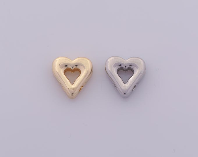 18K Gold Filled Heart Spacer Beads,Love Beads,Heart Beads for DIY Jewelry Making Findings Supply