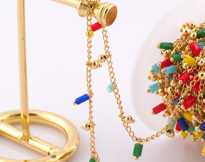 1 Meter Gold Curb Chain, 18K Gold Filled Semi Finished Chain, Specialty Chains, DIY Jewelry Making Supplies