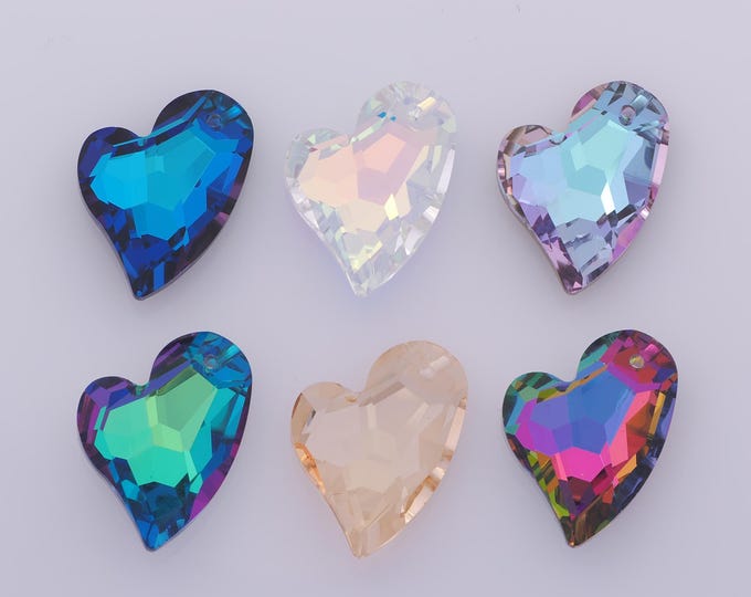 1 pcs Heart Crystal Pendant,Crystal AB Charms,Austrian Crystal,Made in Austria DIY Bracelet Necklace Jewelry Making Findings Supply