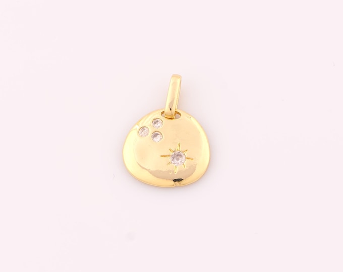 1 pcs Gold CZ Polaris Pendant,18K Gold Filled Celestial Charm,North Star Charms DIY Bracelet Necklace Jewelry Making Findings Supply