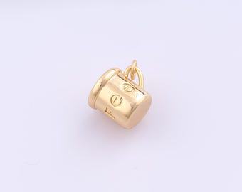 1 pcs Gold Coffee Cup Pendant,18K Gold Filled Coffee Charm,Cup Charms DIY Bracelet Necklace Jewelry Making Findings Supply