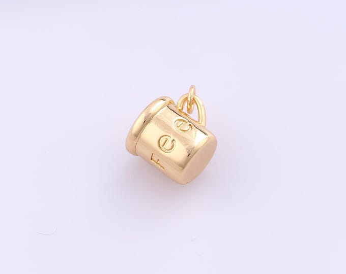 1 pcs Gold Coffee Cup Pendant,18K Gold Filled Coffee Charm,Cup Charms DIY Bracelet Necklace Jewelry Making Findings Supply