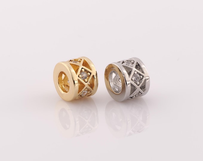1 pcs 18K Gold Filled Round Tube Spacer Beads,Tube Beads,Round Beads for DIY Jewelry Making Findings Supply