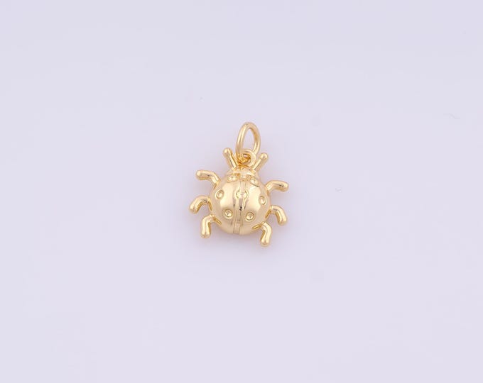 1 pcs Gold Ladybug Pendant,18K Gold Filled Insect Charm,Ladybug Charms DIY Bracelet Necklace Jewelry Making Findings Supply