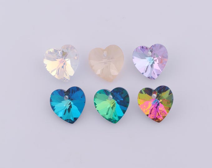 1 pcs Heart Crystal Pendant,Crystal AB Charms,Austrian Crystal,Made in Austria DIY Bracelet Necklace Jewelry Making Findings Supply