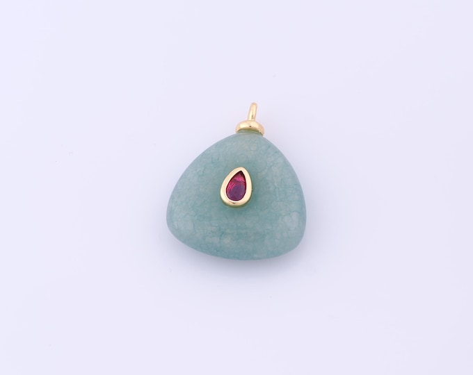 1 pcs Gold Energy Stone Pendant,18K Gold Filled Natural Stone Charm,Stone Charms DIY Bracelet Necklace Jewelry Making Findings Supply