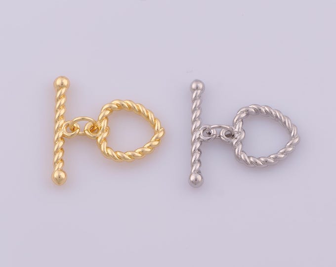 Gold OT Clasp,18K Gold Filled Round Toggle Clasp,OT Clasp for DIY Bracelet Necklace Jewelry Making Findings Supply