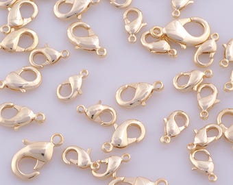 5 pcs Gold Lobster Clasp,14K Gold Filled Claw Clasp,Spring Clasp for DIY Bracelet Necklace Jewelry Making Findings Supply