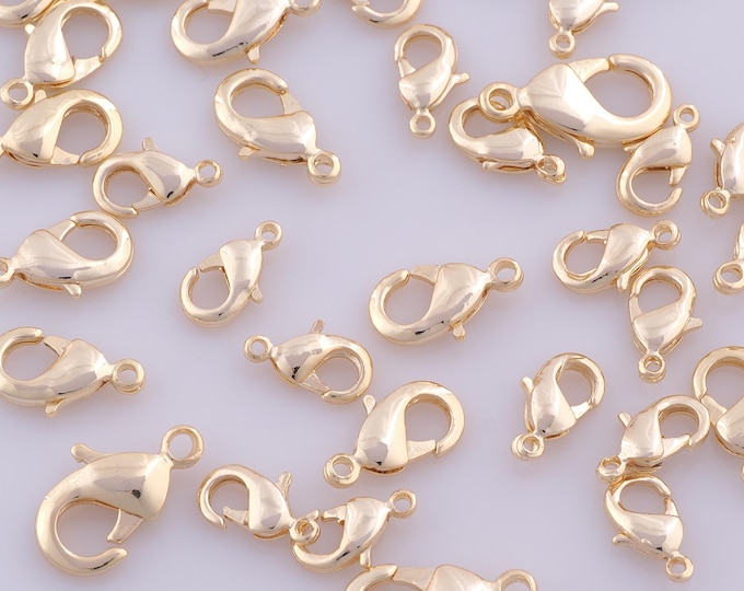 5 pcs Gold Lobster Clasp,14K Gold Filled Claw Clasp,Spring Clasp for DIY Bracelet Necklace Jewelry Making Findings Supply