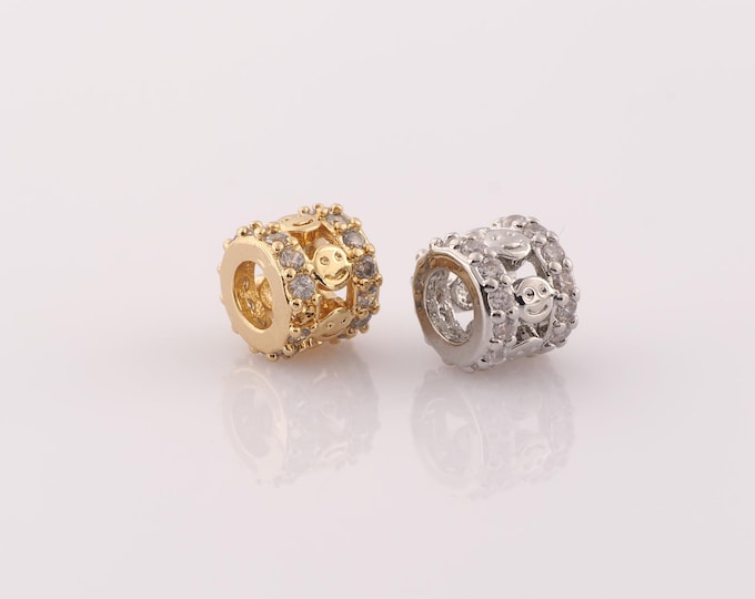 1 pcs 18K Gold Filled Round Tube Spacer Beads,Tube Beads,Round Beads for DIY Jewelry Making Findings Supply
