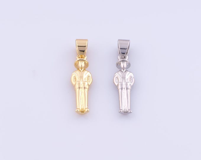 1 pcs Gold Magician Pendant,18K Gold Filled Magician Charm,Magician Charms DIY Bracelet Necklace Jewelry Making Findings Supply