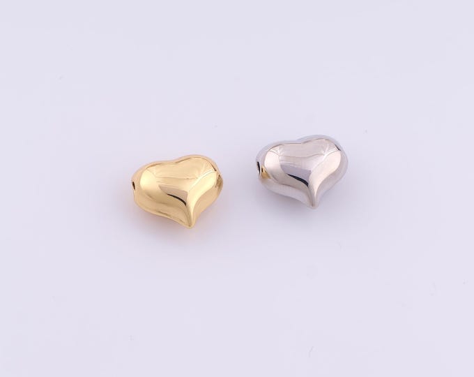 1 pcs 18K Gold Filled Heart Spacer Beads,Love Beads,Heart Beads for DIY Jewelry Making Findings Supply