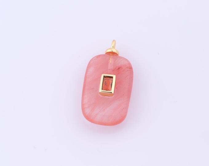 1 pcs Gold Energy Stone Pendant,18K Gold Filled Natural Stone Charm,Stone Charms DIY Bracelet Necklace Jewelry Making Findings Supply