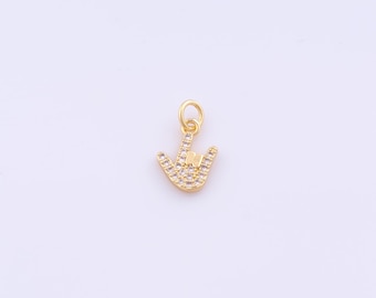 1 pcs Gold CZ I Love You Hand Pendant,18K Gold Filled Gesture Charm,I Love You Charms DIY Bracelet Necklace Jewelry Making Findings Supply