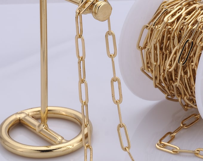 1 Meter Gold Cable Chain, 18K Gold Filled Semi Finished Chain, Specialty Chains, DIY Jewelry Making Supplies